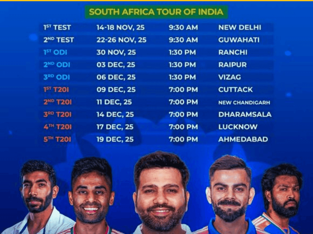 Team India Schedule 2025
