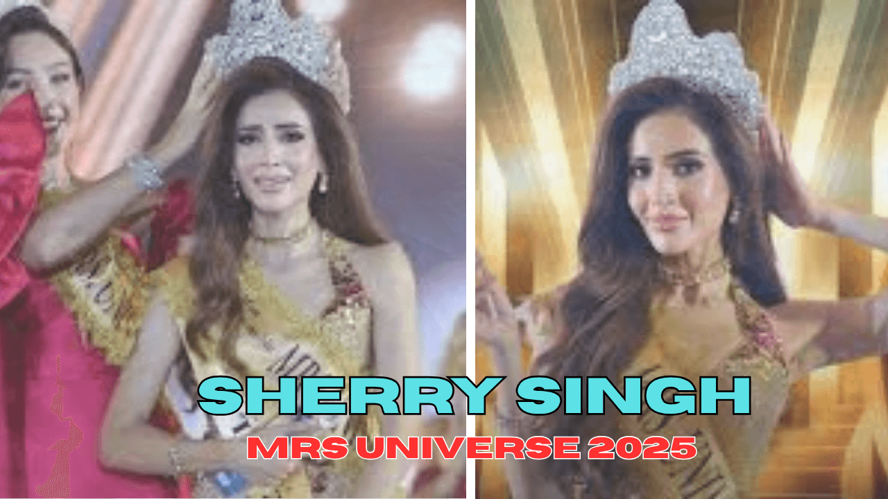 Mrs Universe 2025 Winner Sherry Singh-को ताज पहनाते हुए मंच पर ऐतिहासिक क्षण, भारत को मिला पहला Mrs Universe खिताब