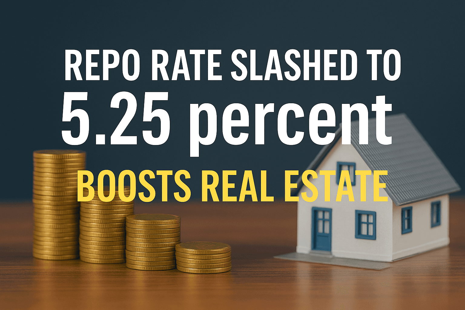 Repo Rate Slashed to 5.25 percent Boosts Real Estate