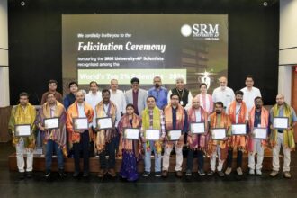 SRM AP faculty members recognised among the World’s Top 2% Scientists at a felicitation ceremony