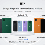 Ai+ Smartphone festive banner showing Nova LapTab, Pulse 2 FE smartphones and NovaTab in different colours