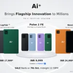 Ai+ Smartphone festive banner showing Nova LapTab, Pulse 2 FE smartphones and NovaTab in different colours